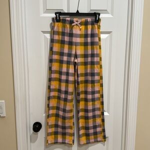 Eddie Bauer‎ - Fleece Pajama Pants - Yellow, Gray, Pink Plaid - Large 14/16